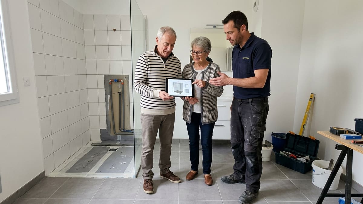 Processus d'obtention de devis gratuit pour installation de douche senior