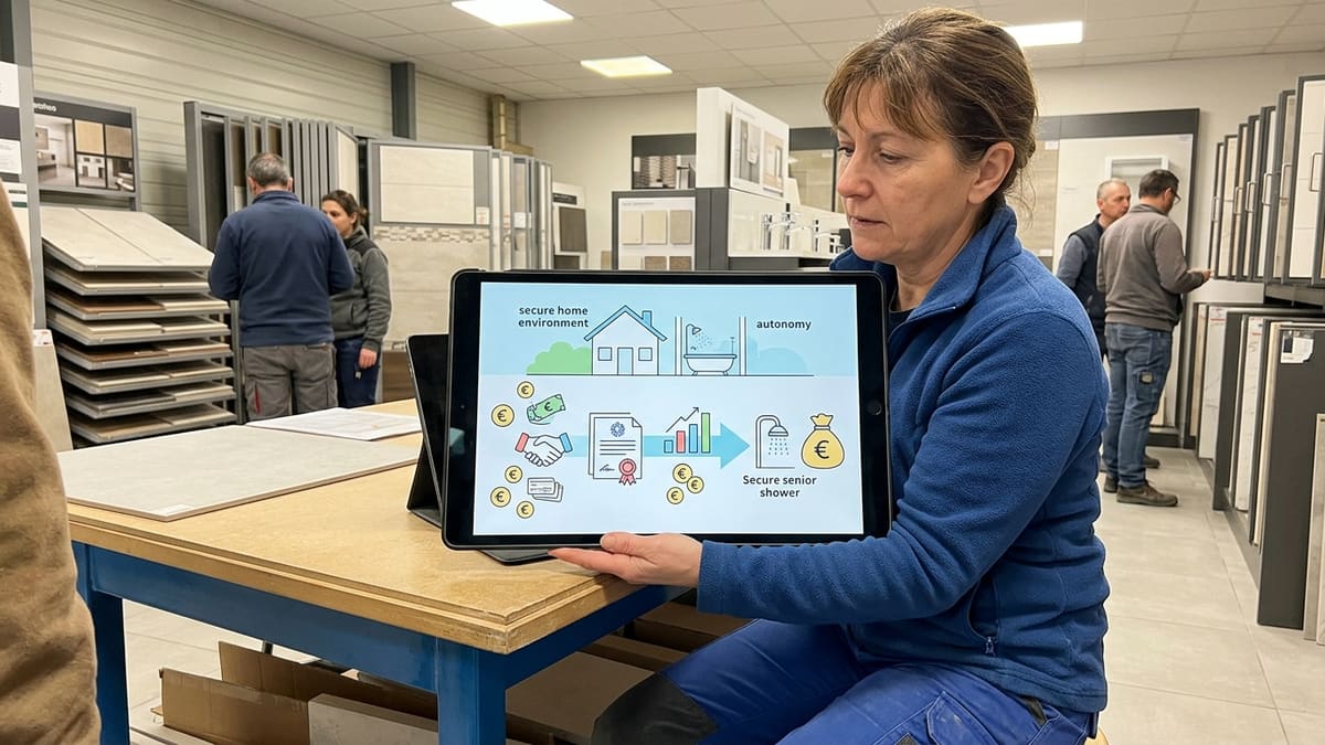 Schéma illustrant les différentes aides financières pour l'installation d'une douche senior